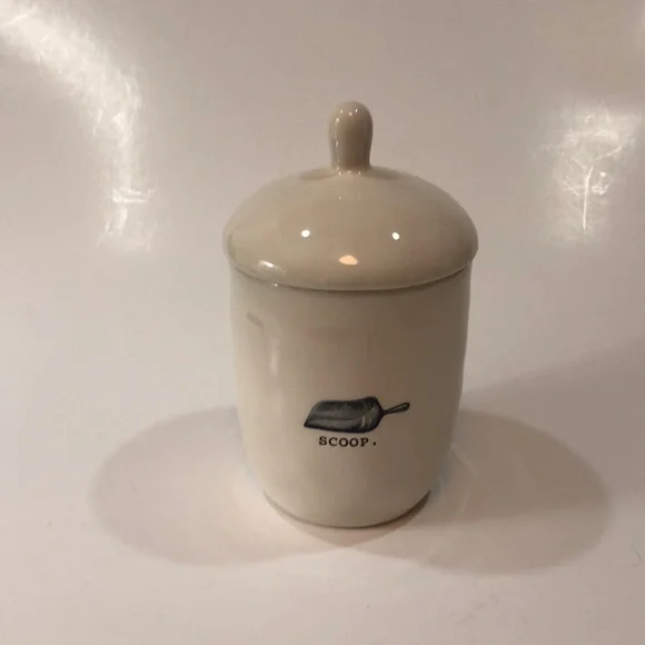 Rae Dunn Scoop Sugar Bowl Canister with Lid Ceramic - Picture 2 of 5